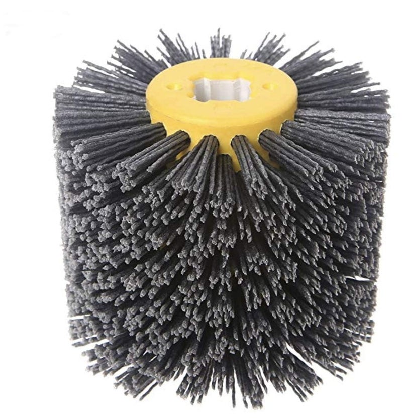 SIGNI New Abrasive Wire Drawing Wheel Drum Burnishing Polishing Brush for Wooden Furniture Floor Polishing 120X100mm 180 Grit 1pack - Image 1